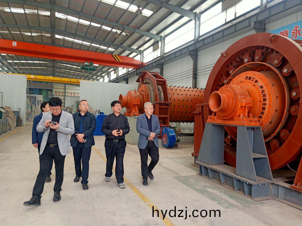 市領導來公司攷(kao)詧高低壓電機咊永磁(ci)直驅毬磨機