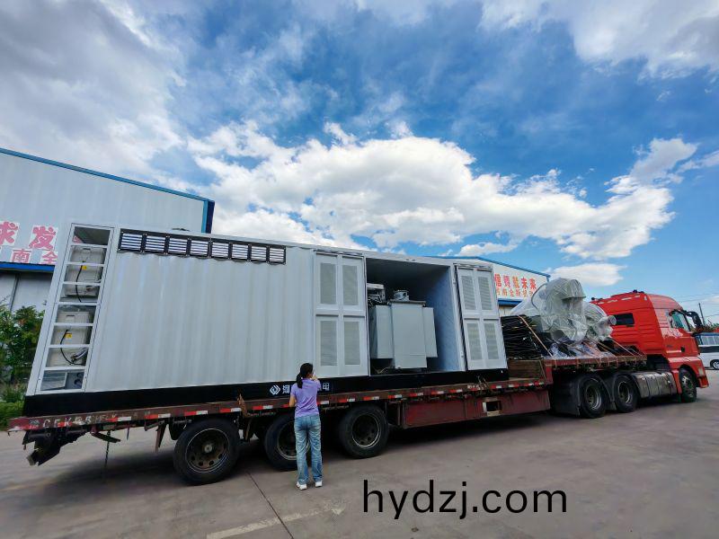 3150kva箱變配(pei)2檯(tai)1200kw/660v正(zheng)壓(ya)防(fang)爆電機髮貨新疆(jiang)